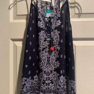 LUQ Rachell Tie Detail Halter Top
S | Navy